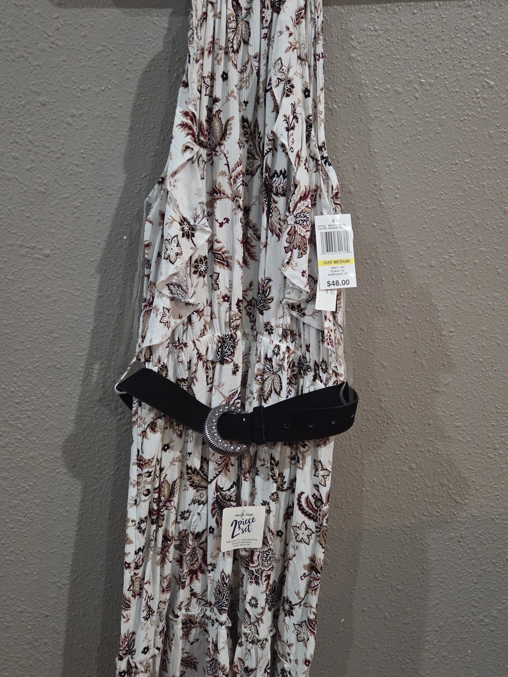 Wallflower Cream Floral Maxi Dress with Brown Print